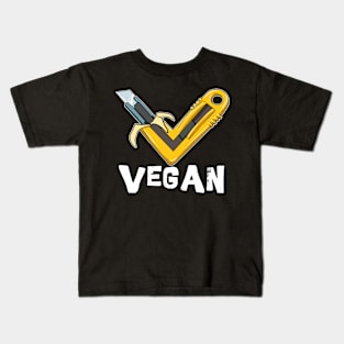 Vegan T-Shirt - Veggie Banana Knife Shirts and Gifts Kids T-Shirt